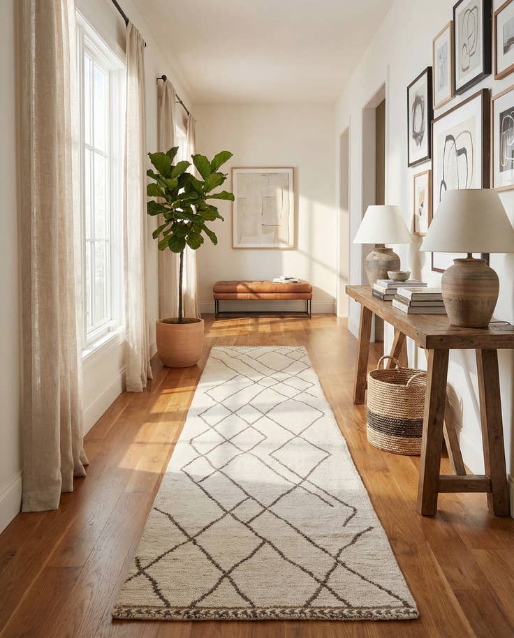 Detail image of 2' 8 x 12' Hand Knotted Moroccan Wool Runner Rug