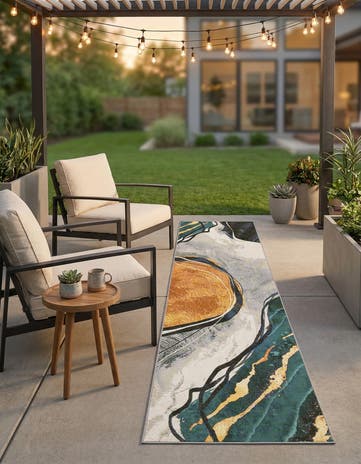2' 7 x 10' Easy-Clean Modern Indoor / Outdoor Runner Rug