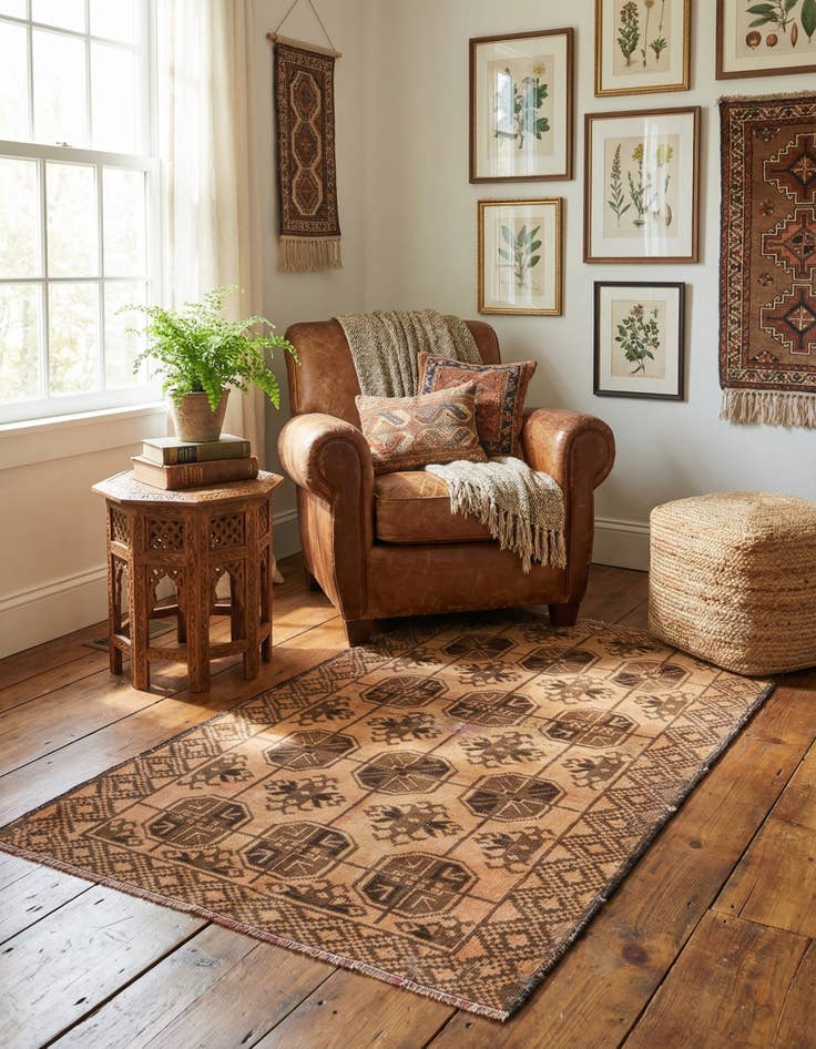 Detail image of 2' 9 x 4' 8 Hand Knotted Balouch Persian Wool Rug