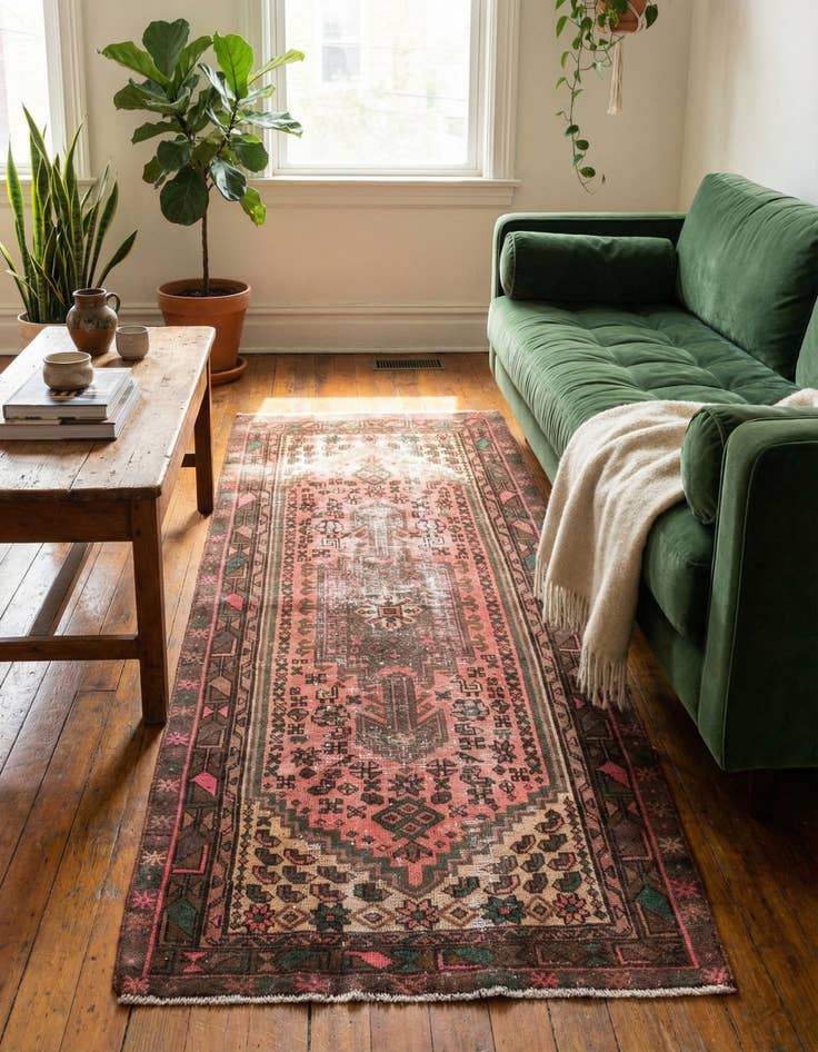 Detail image of 3' 3 x 6'  Hand Knotted Ultra Vintage Persian Wool Rug