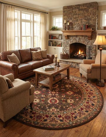 Light Brown Chelsea Round Rug