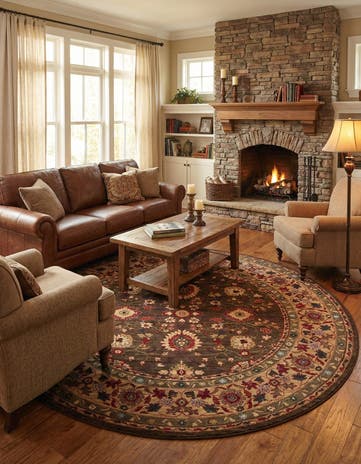 Light Brown Chelsea Round Rug