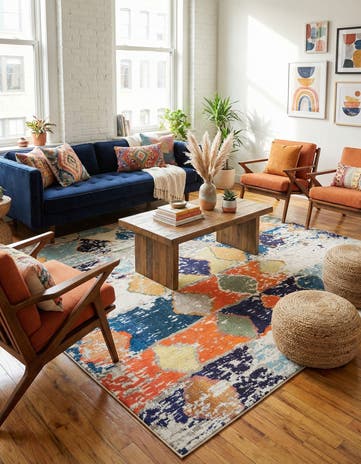 9' 10 x 9' 10 Washable Vivid Square Rug