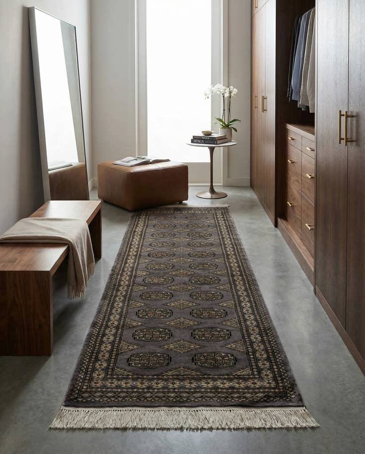 Detail image of 2' 7 x 7' 11 Hand Knotted Bokhara Oriental Runner Rug