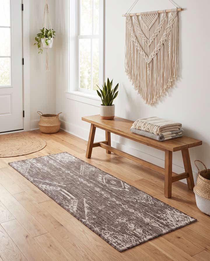 2' x 5' 3 Easy-Clean Bohemian Indoor / Outdoor Runner Rug