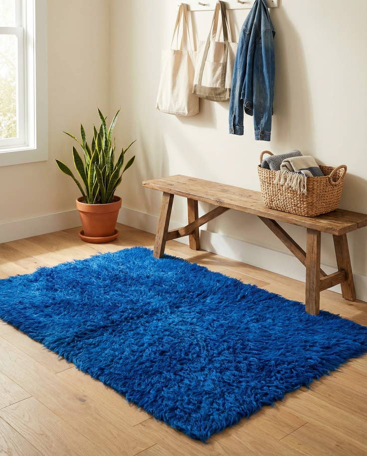 Detail image of 2' 6 x 4' Hand Knotted Moroccan Wool Rug
