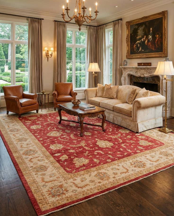 Detail image of 10' x 12' 10 Hand Knotted Peshawar Ziegler Rug