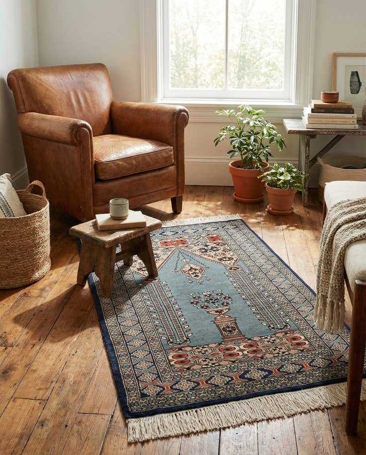 Detail image of 2' 9 x 4' 6 Hand Knotted Bokhara Oriental Wool Rug