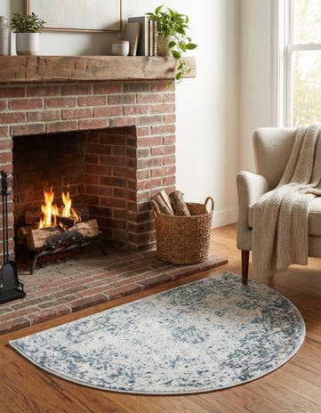 Light Blue Monte Carlo Hearth Rug