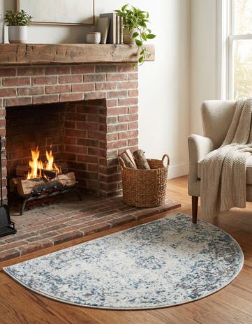 Light Blue Monte Carlo Hearth Rug