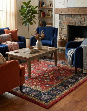 Classic Red Medina Square Rug