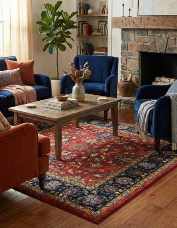 Classic Red Medina Square Rug