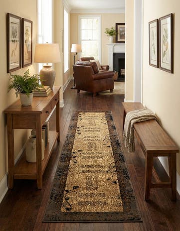 Beige Cafe Runner Rug