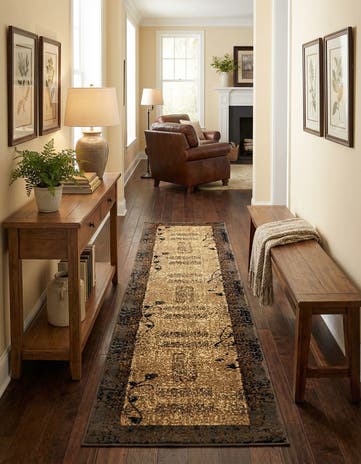 Beige Cafe Runner Rug