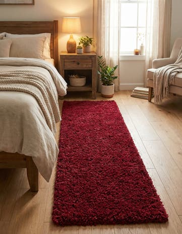 2' 7 x 10' Solid Shag Runner Rug