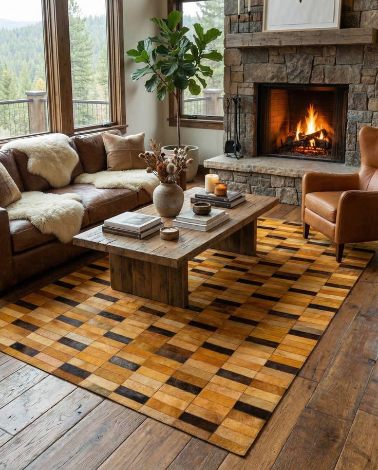Detail image of 5' 1 x 7' 11 Cowhide - Patchwork Rug