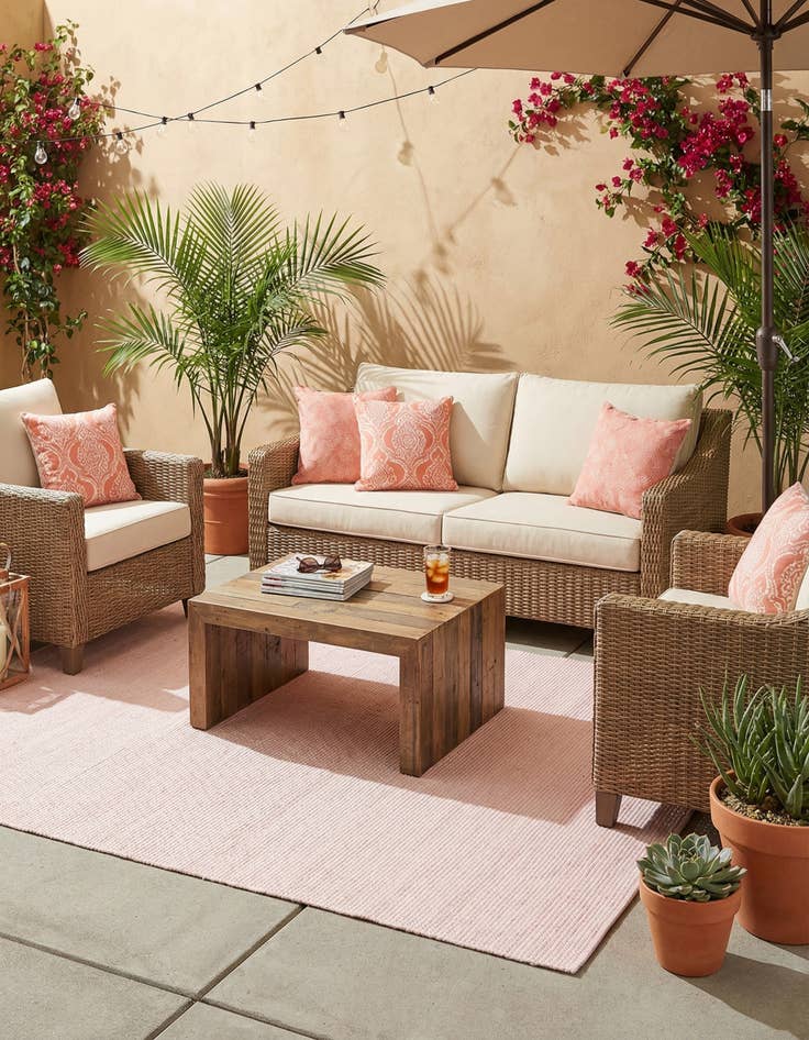 Detail image of 6' 1 x 9' Easy-Clean Jill Zarin Palm Springs Indoor / Outdoor Rug