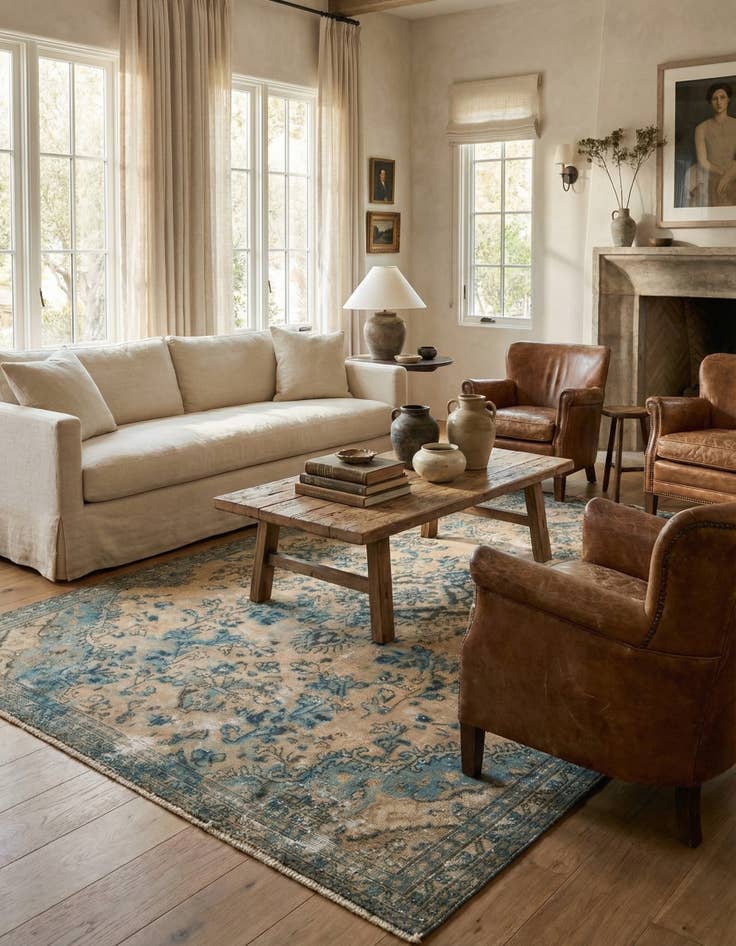 Detail image of  6' 6 x 9' 10  Hand Knotted Ultra Vintage Persian Wool Rug