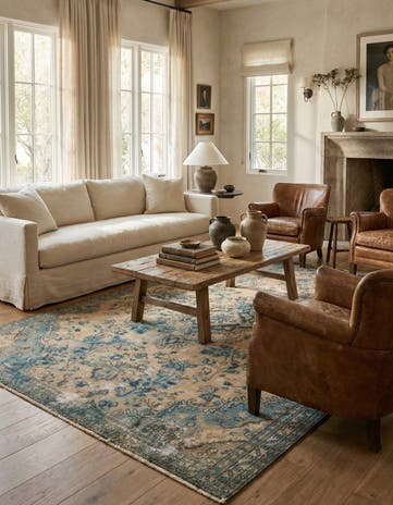 6' 6 x 9' 10 Hand Knotted Ultra Vintage Persian Wool Rug