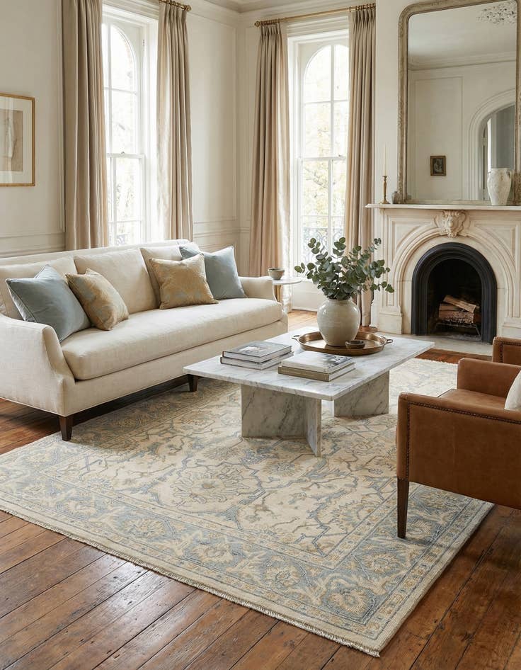 Detail image of 6' x 8' 10  Hand Knotted Oushak Rug