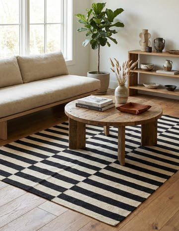 4' 2 x 5' 10 Hand Woven Kilim Modern Wool Rug