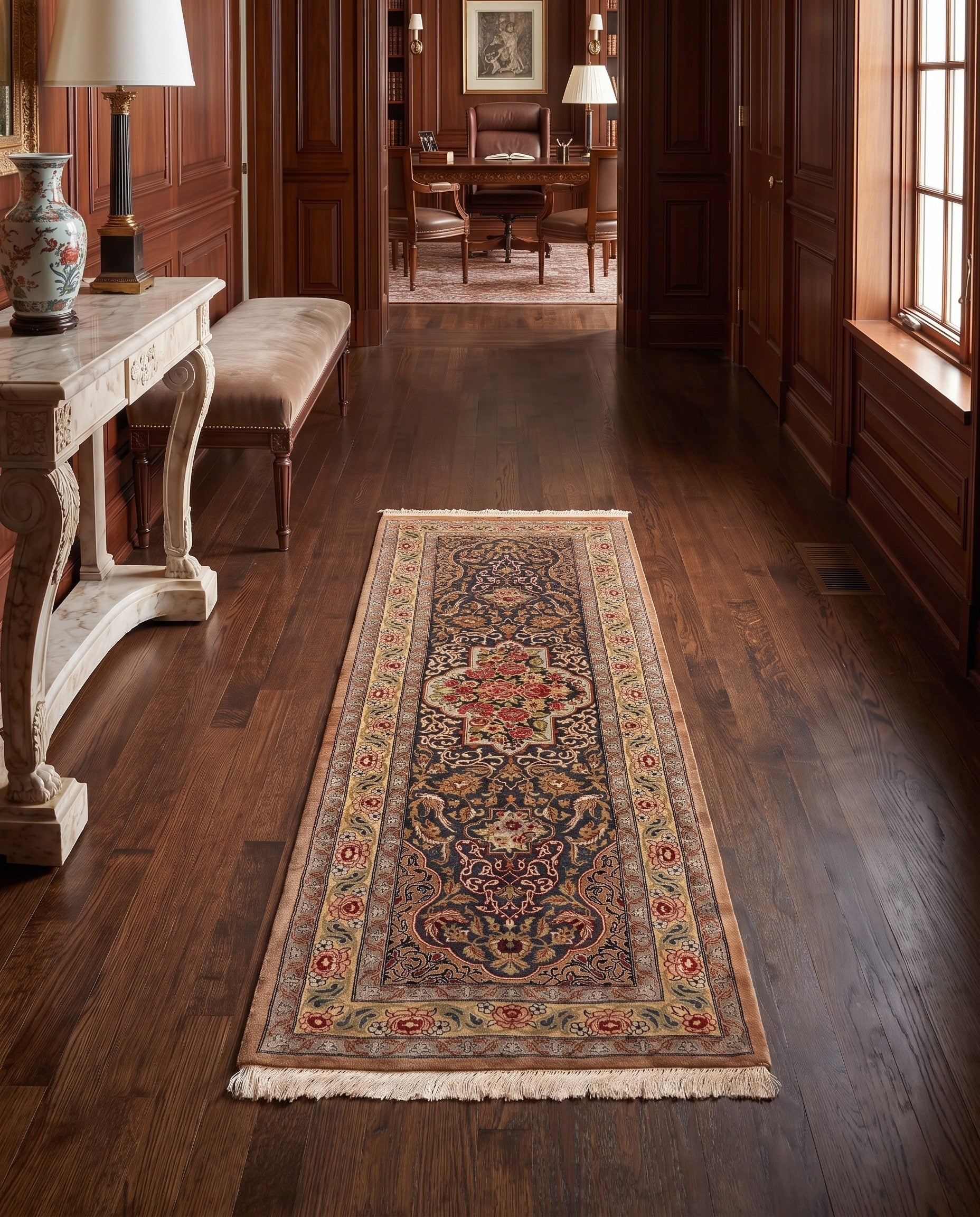 1' 8 x 4' 11 Ghom Runner Rug