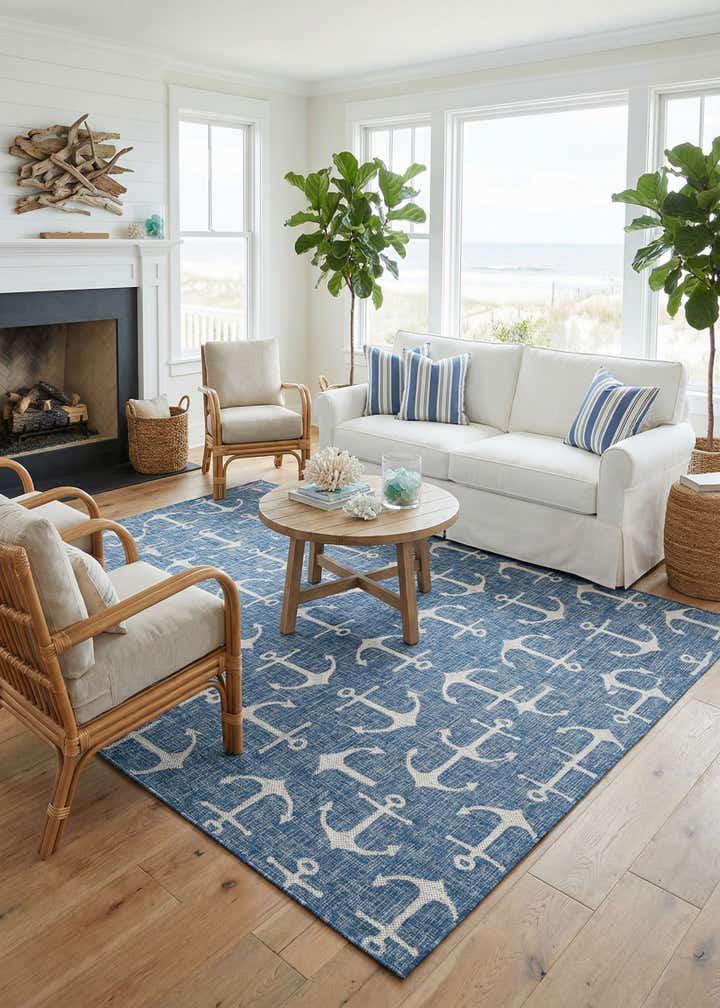 10' x 14' Easy-Clean Coastal Indoor / Outdoor Rug