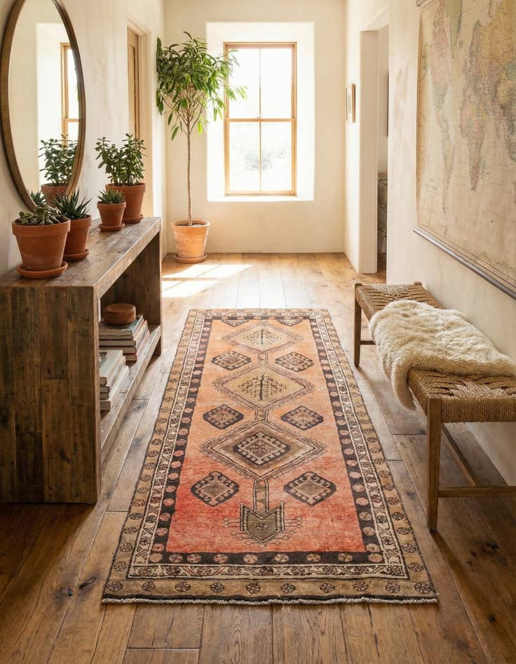 Detail image of 3' 7 x 8' 4  Hand Knotted Ultra Vintage Persian Wool Runner Rug