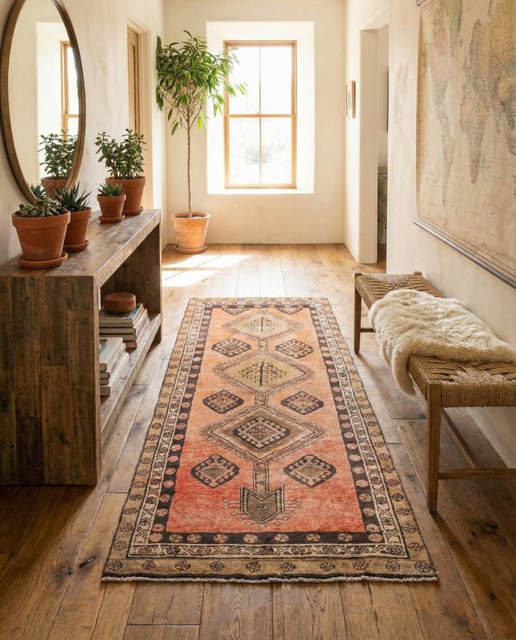 Detail image of 3' 7 x 8' 4 Hand Knotted Ultra Vintage Persian Wool Runner Rug