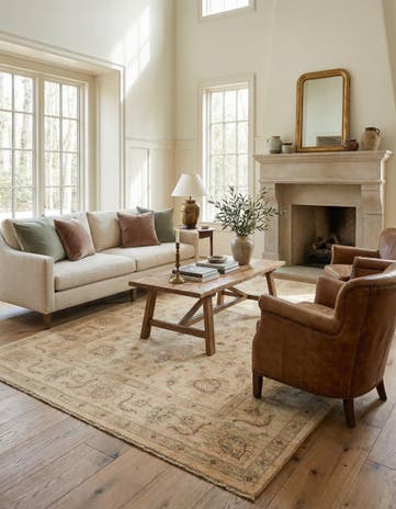 5' 8 x 7' 10 Hand Knotted Peshawar Ziegler Rug