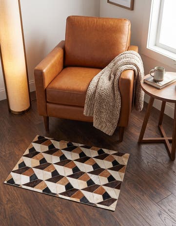 2' x 3' Cowhide Leather Rug