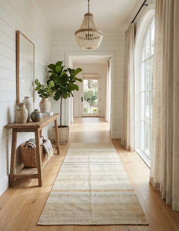 3' 4 x 9' 2 Hand Woven Kilim Modern Wool Runner Rug