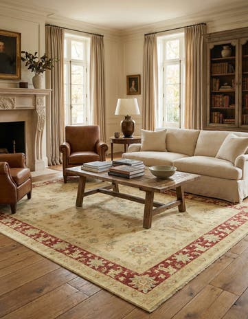 7' x 9' 5 Hand Knotted Peshawar Ziegler Rug