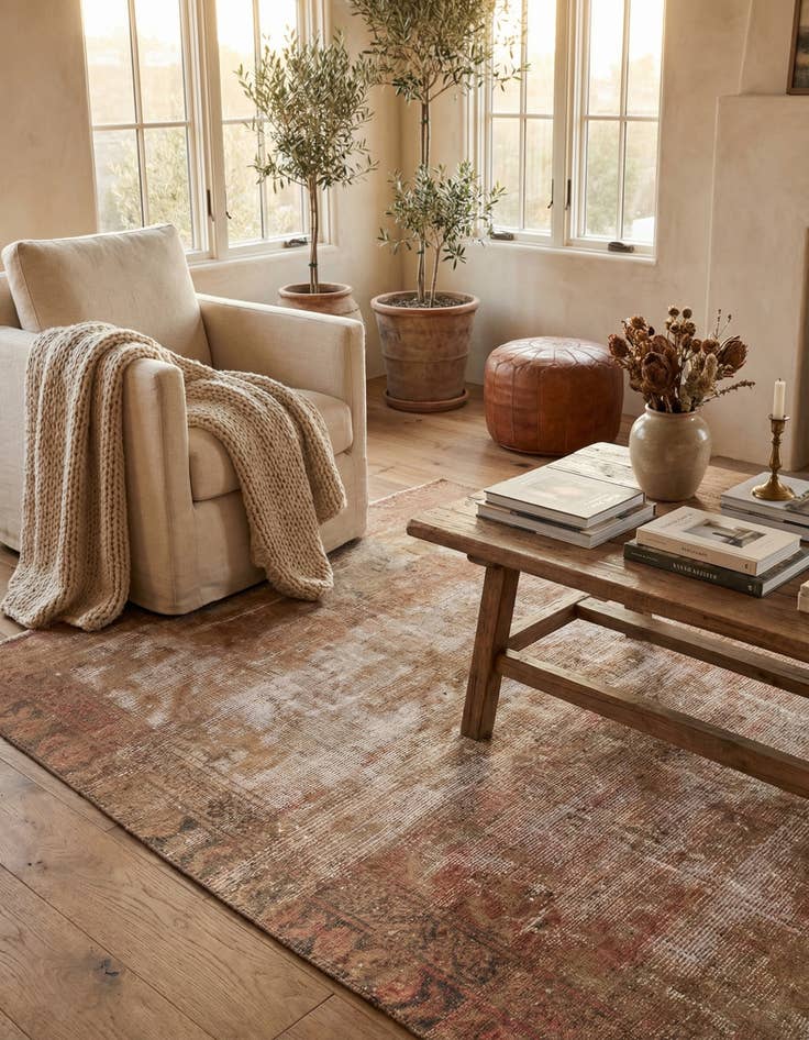 Detail image of 4' x 6' 6  Hand Knotted Ultra Vintage Persian Wool Rug