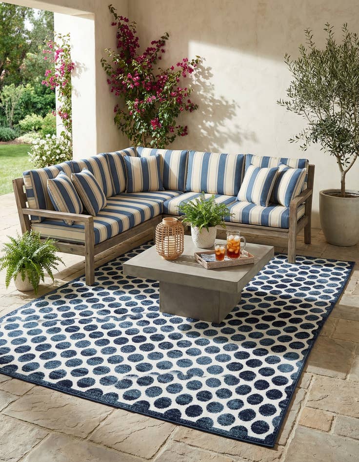 Detail image of 9' x 12' Easy-Clean Sabrina Soto Indoor / Outdoor Rug