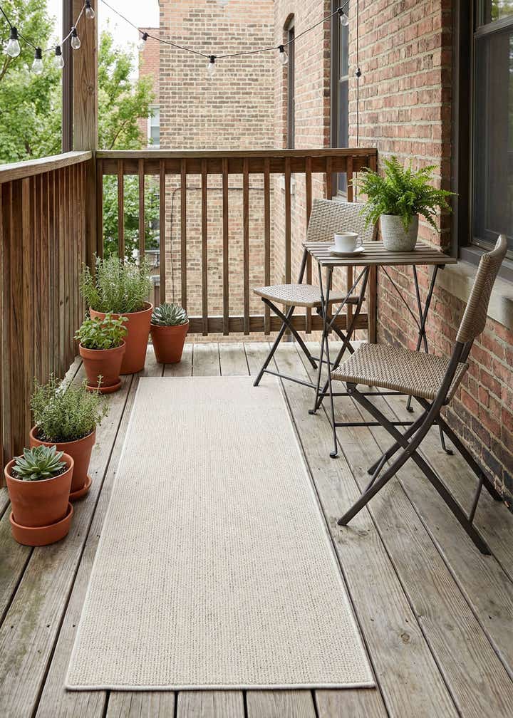 2' x 6' 1 Easy-Clean Solid Indoor / Outdoor Runner Rug