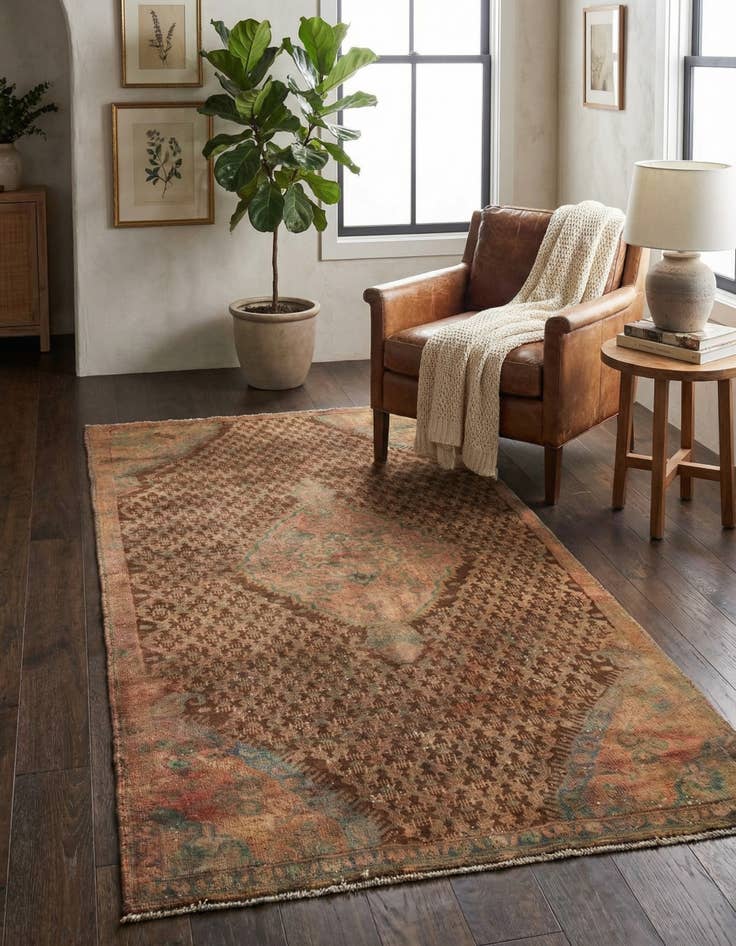 Detail image of 4' x 9' 3  Hand Knotted Ultra Vintage Persian Wool Runner Rug