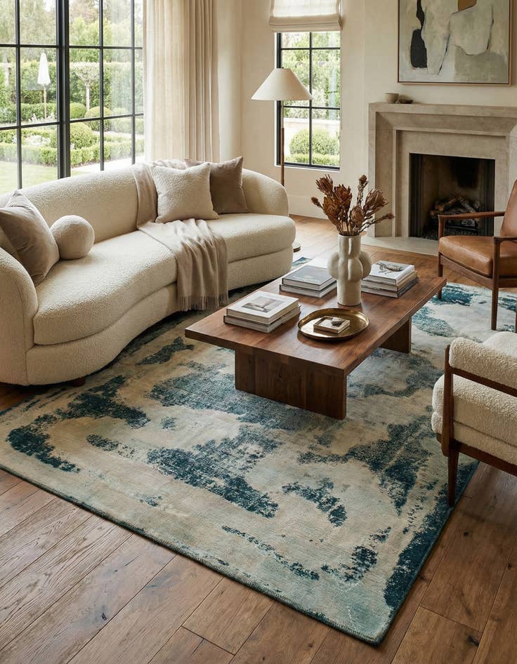 Detail image of 6' 5 x 9' 6 Hand Knotted Ultra Vintage Persian Wool Rug