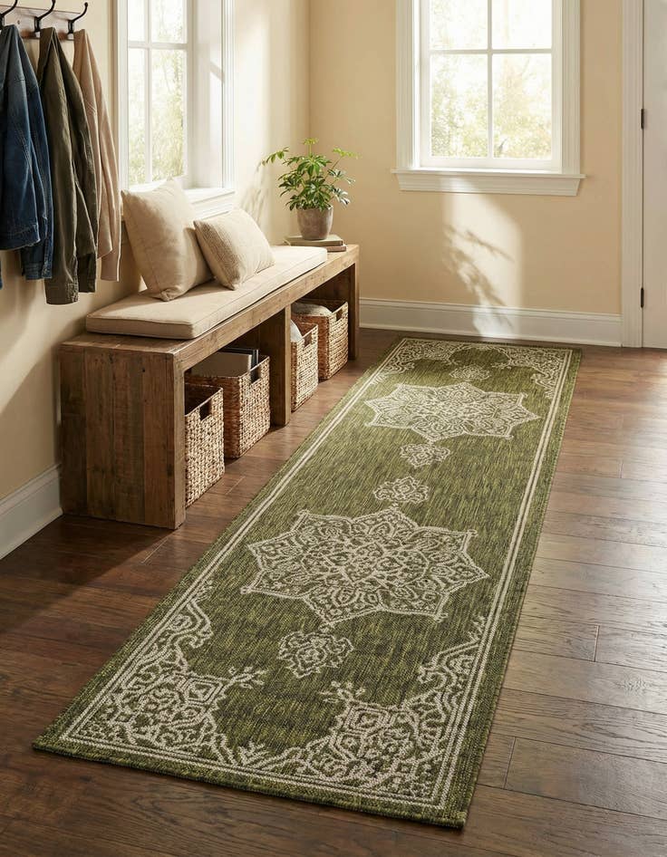 Detail image of 2' x 8' Easy-Clean Traditional Indoor / Outdoor Runner Rug