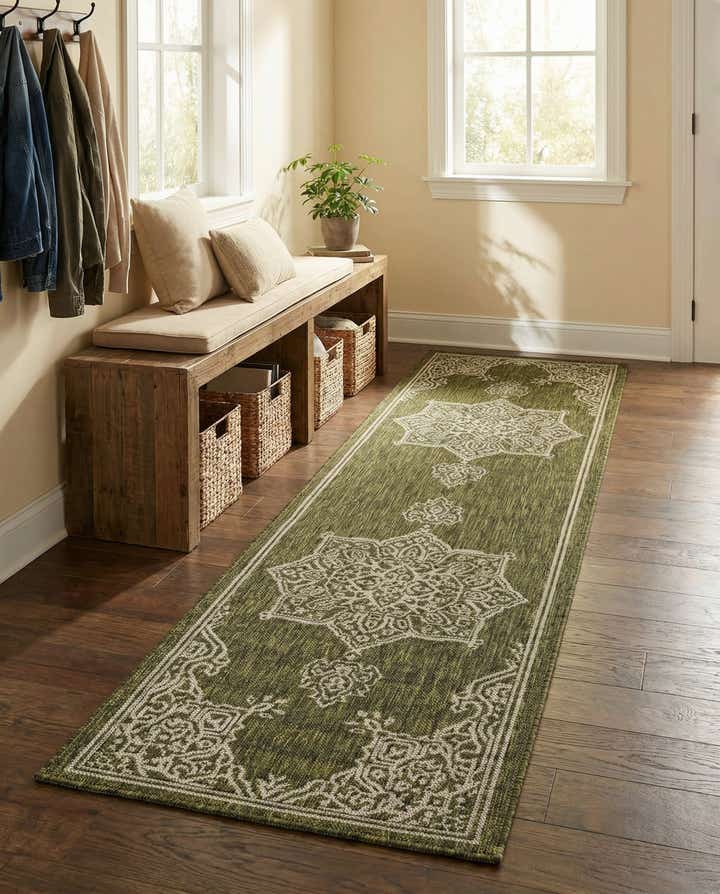 2' x 8' Easy-Clean Traditional Indoor / Outdoor Runner Rug