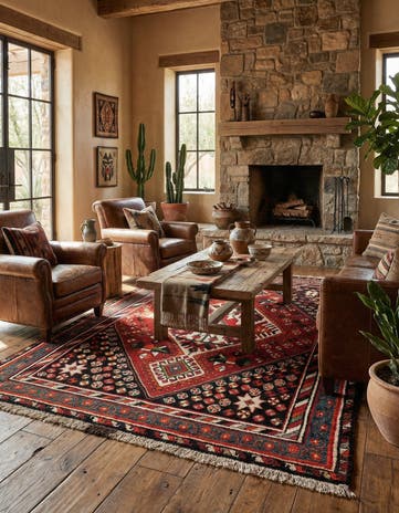 4' 10 x 7' 7 Gabbeh Rug