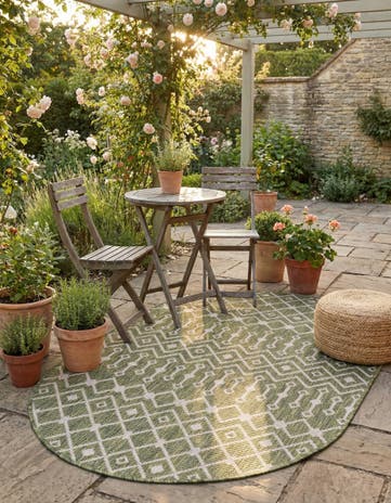 3' x 5' 3 Easy-Clean Lattice Indoor / Outdoor Oval Rug