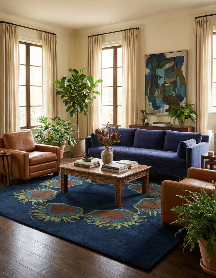 Detail image of 7' 6 x 7' 7 Luna Wool Square Rug