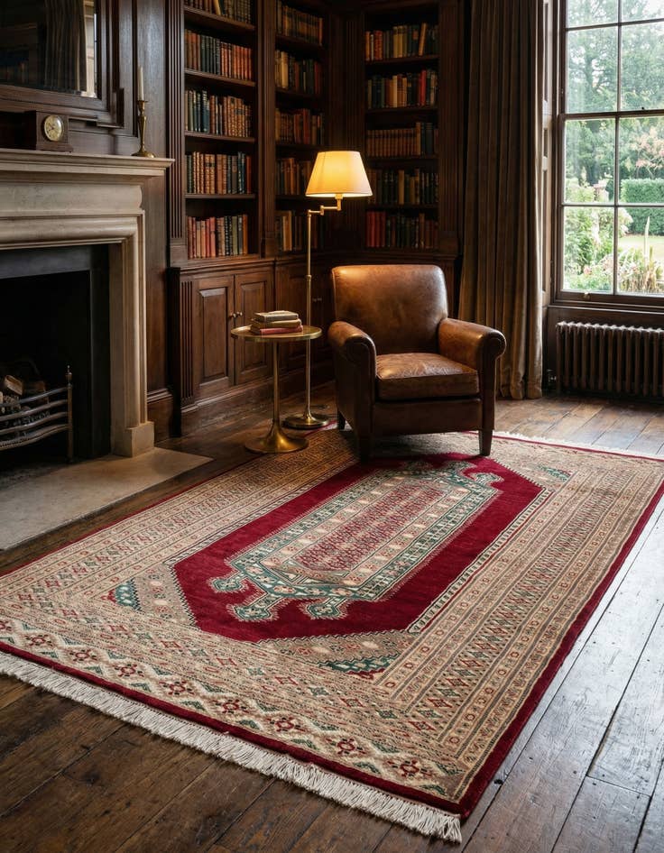 Detail image of 4' 4 x 6' 2  Hand Knotted Bokhara Rug