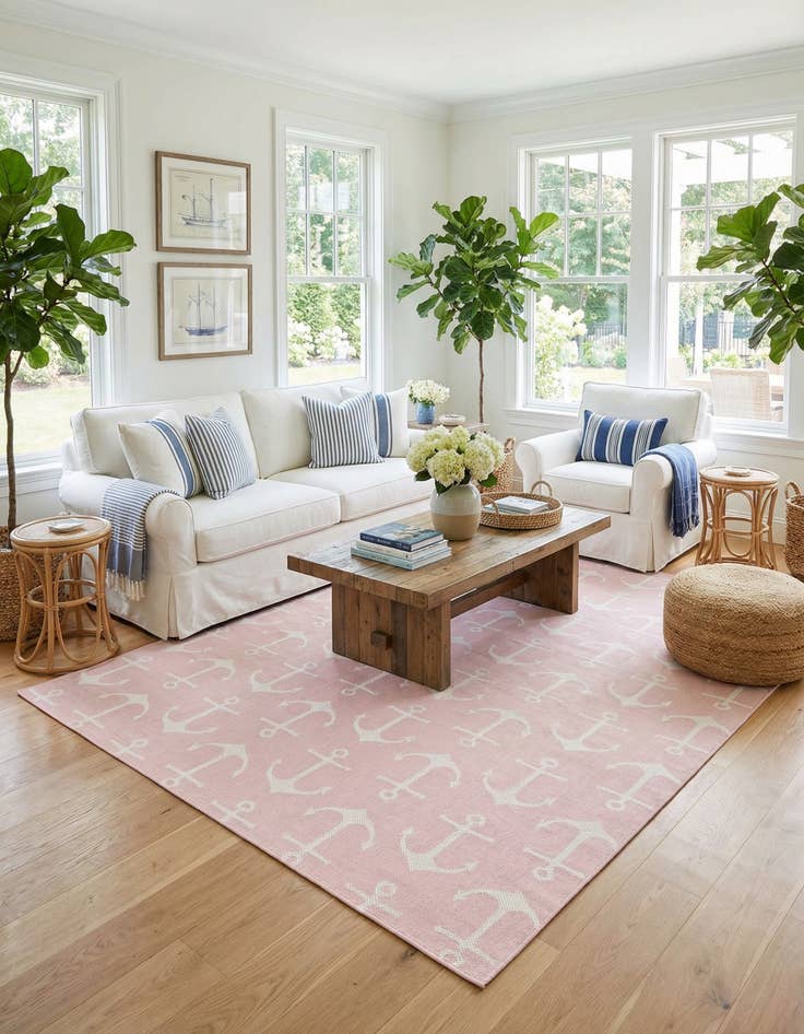 Detail image of  10' x 14'  Washable Coastal Indoor / Outdoor Rug