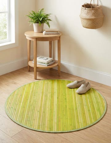 Green Bamboo Round Rug