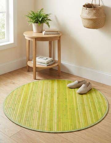 Green Bamboo Round Rug