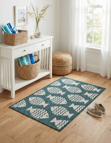 2' x 3' Easy-Clean Coastal Indoor / Outdoor Rug