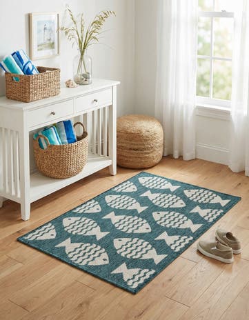 2' x 3' Easy-Clean Coastal Indoor / Outdoor Rug