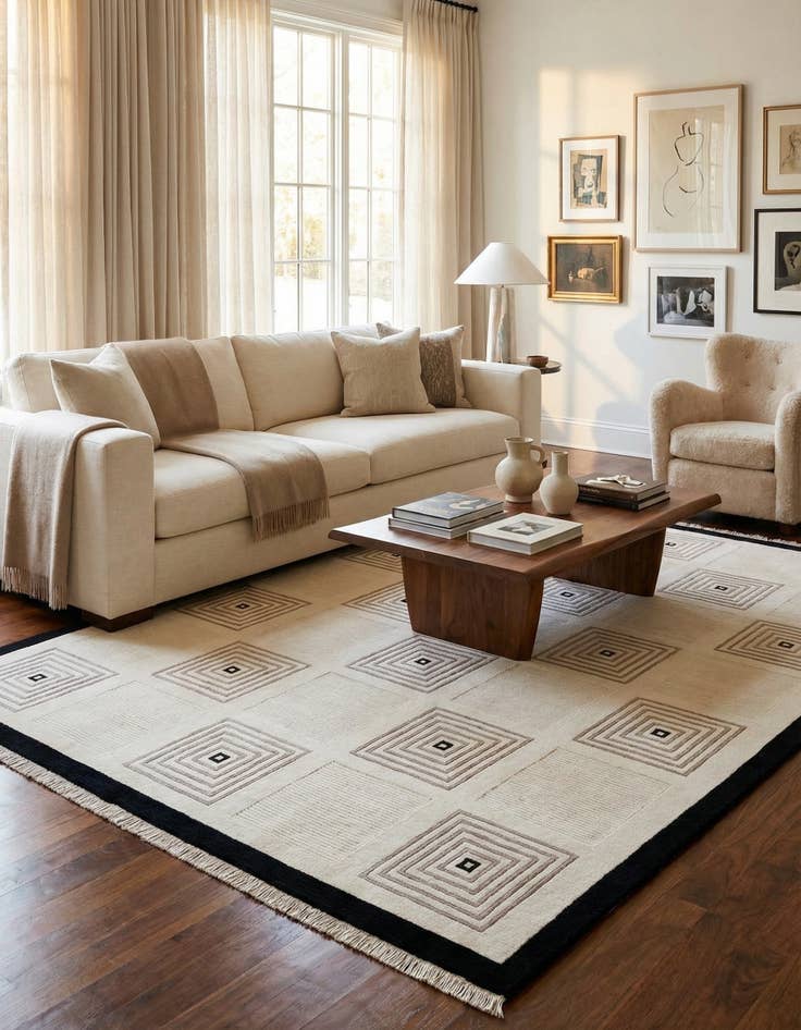 Detail image of 6' 11 x 9' 7  Hand Knotted Darya Wool Rug